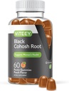 Viteey Black Cohosh Root Gumies - Menopauza Relief for Hot Flash and Night Sweats - Vegan, Gluten Free, Non-GMO - 60 Count