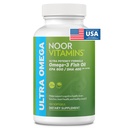 Noor Vitamine Halal Fish Oil, Halal Vitamine, Ultra Omega 3 Wilder peruanischen Fisch (800 mg EPA & 400 mg DHA) Herz, Gehirn & Gelenkunterstützung, Non-GMO und Glutenfrei (120 Zähler)
