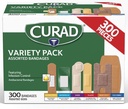 CURAD válogatott kötszerek Variety Pack, 300 Count, 6 Styles Beleértve Antibakteriális, Vízálló, Sheer, Műanyag, Nehéz Duty & Flex- Fabric, Protects Scrapes, Cuts & Burns, Latex- Free