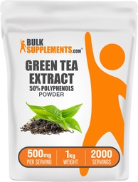 BulkSupplements.comgreen Tea kivonat por - 50% polifenolok kiegészítés, EGCG kiegészítők - Glutén mentes, 500 mg per szerving, 1 kg (2,2 kg) (1-es csomag)