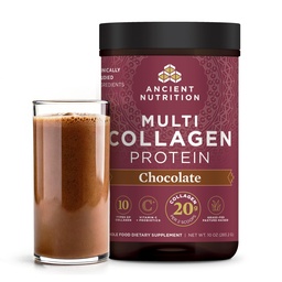 Ancient Nutrition Collagen Peptides Powder, Multi Collagen Protein, Women & Men, C-vitamin, Probiotics, Hydrolized Collagen, Skin Skin, Joints, Gut Health, Chocolate, 24 Servings