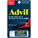Advil bevont tabletta fájdalom és láz csökkentő, Ibuprofen 200mg, 4 x 10 Count Vial, gyors fájdalom enyhítő, zseb csomag