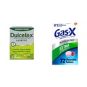 Dulcolax Outnight Relief Laxative for Gentle Constipatio Relief, Bisacodyl 5 mg Tablets, 50 Count & Gas- X Extra Strength Chewable Gas Relief Tablets with Simeticone 125 mg for Bloating Relief