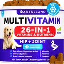 Kutya Multivitamin rágható glükozamin 26 1 - Kutya Vitaminok és kiegészítők - Senior & Puppy Multivitamin kutyáknak - Pet Joint Support Health - Immunitás, Mobilitás, Gut Skin - 120 Chews