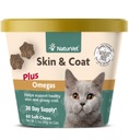 NaturVet - Skin & Coat Plus Omegas for Cats - 60 Soft Chews - 124; Supports Healthic Skin & Glossy Coat