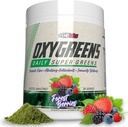 EHP Labs OxyGreens Super Greens Powder - Napi Zöldek és Superfood Supplement Spirulina, Chlorella, Prebiotics, Digestic Enzimes, Antioxidánsok - 30 Servings (Forest Berries)