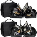 2 PCS Travel Ékszer Szervező Ügyek, Kis Ékszerzsák Tiszta Zipper Velvet Pouches Utazás