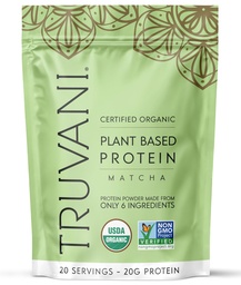 Truvani Vegan Pea Protein Promote 124; Matcha 124; 20g Szerves Növényi Alapú Protein