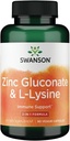 Swanson Cink Glukonát '&' L- lizin - 2- in1 Forma 90 Veg Caps
