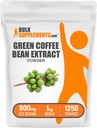 BulkSupplements Green Coffee Bean Extract Powder - Green Coffee Bean Supplements - Energy Support, Gluten Free, 800mg per Serving, 1 kg (2,2 kg) (1-es csomag)