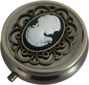 Bronz Pill Organizer, Portable Medicine Box for Pocket or Purse, Dekoratív fém-vitamin Holder, Klasszikus Kis Pill Konténer, Egyedi Kreatív Ajándék Nőknek