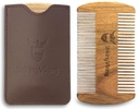 Striking Viking Sandalwood Beard Comb & Case - Pocket- Sized Grooming Tool finom és durva fogak, Tökéletes használata Balms & Olajok