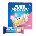 Pure Protein Bárok, Magas fehérje, Tápláló Snack to Support Energy, Alacsony cukor, Gluten Free, Születésnapi torta, 1,76 oz, Pack of 12 (Csomagolás május Vary)