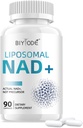 NAD kiegészítés liposzómás resveratrol - 900mg NAD booster Quercetin Phytosome for Energy, Fókusz és egészséges öregedés - Celluláris támogatás felnőtteknek 30 + - 80 kapszula, 40- napos ellátás