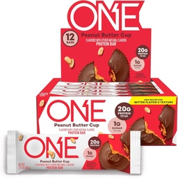 One Protein Bars, Mogyoróvaj Kupa, glutén mentes 20 g fehérje és 1 g cukor, Pantry Staples, 2.12 oz (12 gróf)