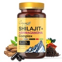 Himalayan Shilajit- Complex with Ashwagandha, Mace, Gokshura, Fahéj & Piperine Trace Ásványok, Shilajit férfiaknak, Shilajit nőknek, Regular Dose - 150 kapszula