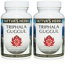 Triphala Guggul gyógynövény kiegészítés, Ayurveda gyógynövény kiegészítők, Emésztési egészség és támogatás, Triphala por kapszula, 240 gróf (2 csomag), 25 év prémium szolgáltatás
