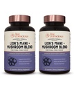 Élő Tudatos oroszlánok Mane gombakiegészítő kapszula Brain Support w / Lion 's sörény, Cordyceps, Reishi, és Törökország Tail Gombák - Kognitív memória kiegészítés agy (2-Pack)