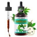 4 Fl Oz Soursop Graviola Levélkivonat Folyékony cseppek - Natrual Guanabana Leaves Drop - Organic Soursop Bitters Liquid Oil, 98% Abszorpció, 120ML Nagy kapacitás