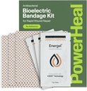 PowerHeal BioElectric Bandage Kit for Wound Care & Healing - Single Layer, No Adhesive includes Wound Hydrogel, Can Be Cut to Fit - a Cuts, Abrasions, Blisters, Burns - 3- Pack, 4 "x 4"