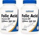 Nutricost folsav (B9-vitamin) 1000 µg, 240 kapszula (2 üveg)