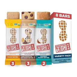 Tökéletes bár Eredeti hűtött fehérje bár, Mogyoróvaj Lover variety Bundle, 2.2 - 2.5 Ounce Bár, 8 gróf