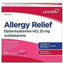 Leader Antihisztamin Allergia Relief Difenhidramin HCl, 25 mg Mini tabletta, 24 gróf
