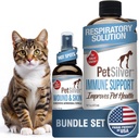 PetSilver - Immuntámogatás (16 fl oz) és sebspray (4 fl oz) szabadalmaztatott kelátos ezüsttel - allergia, sinus és köhögés kezelése - Sebápolás és forró spot permetezés macskáknak és kutyáknak - Készült az USA-ban