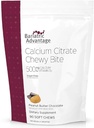 Félvér Előnyös Kalcium Citrate Chewy Bites 500 mg - Highly Absorbable & Digestible - D3 - Easily Chewable Kalcium Supplement - Mogyoróvaj Csokoládé - 90 Count