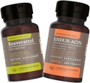 Tartósítószerek Resveratrol kiegészítés - Szőlőbőr kivonat és ENDUR- ACIN 250mg Niacin - kiterjesztett kiadás optimális abszorpció és Low- Flush