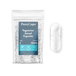 PureCaps USA - Üres vegetáriánus Vegan Pill Capsules Size 2 db.124; 1000 joint Pills df.124; Clear df.124; Non-GMO Certified 124; SLS, Gluten, Preservative Free