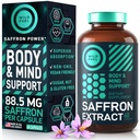 Saffron Ergänzungen für Frauen und Männer - 88.5mg Pure Saffron Extract - Antioxidant, Augengesundheit, Energieunterstützung und Mood Booster - Vegan, Made in USA, 60 Kapseln Einmal täglich