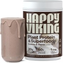 Happy Viking Cookie and Cream Plant Protein Powder, Létrehozta Venus Williams, 20G Protein, Alacsony szénhidrát, Keto, Vegan, Gluten- Free, Non-GMO, Superfoods, Teljes Étkezés csere, 1 Canister