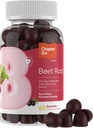 Zahler Beet Root Gumies cseresznye gyümölcskivonattal - 500mg Beet Gumies felnőttek számára - Dark Cherry Flavor - Támogatja a vér & Nitric Oxide Flow - Vegetáriánus Kosher Non GMO Beetroot Gumies - 60 Count