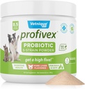 Vetnique Labs Profivex Profivex kutyák minden természetes kutya sajtok és por emésztési egészség probiotikus kiegészítők kutyák 5 törzsek probiotikumok és prebiotikumok (Powder, 8.5oz)