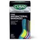 CURAD Performance Series IRONMAN Antibakteriális kötszerek, Extreme Hold Adhesive Technology, Standard Size Flexible Fabric Bandages for Cuts, Scrapes, & Burns, Assorted Colors, 1 x 3,25 inch, 20 Count