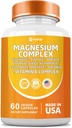Magnézium-komplex kiegészítés, 141 mg Oxide 228mg Malát 58,5mg citrát 62,4 mg orotát Glicina Taurát-klorid aszpartát-B-vitamin, ásványi kiegészítők 60 kapszula