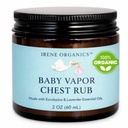 Irene Organics Organic Baby Vapor Mellkasi Rub Tiszta Vapo Rub Készült nem mérgező összetevők, mint az Eucalyptus esszenciális olajok, Biztonságos minden korosztály, újszülöttek és csecsemők, Beteg gyerekek Essentials