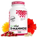 Plantvital D Mannose Capsules Cranberry - D- mannose 1000mg Capsules - High Potency for Bladder, Kidney and Urinary Tract Support. Áfonyás por Hibiscusszal és Gyermekláncfűvel. 2 hónap ellátás