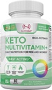 Keto multivitamin nőknek és férfiaknak - 35 erős, tiszta összetevők - C-vitamin, D-vitamin, A-vitamin, E-vitamin és cink az immunrendszer támogatására - nem GMO, glutén mentes, cukor mentes, minden természetes - 30 nap