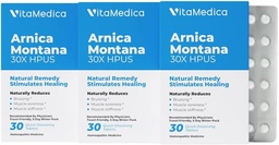 VitaMedica Arnica Montana Buborékcsomagolás 30X Tabletta zúzódás- és nedvesítéscsillapításra, 124; Plant Based Formula 124; Ajánlotta Műanyag Műtétek Műtétek, Műtétek, Műtétek, Műtétek, Szerviz, Természeti Helyreállítási Műtétek vagy Injunktúra 124; 3 Pack