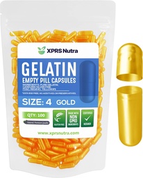 XPRS Nutra mérete 4 üres kapszula - 100 db üres zselatin kapszula - pirula DIY kapszula töltelék - tölthető tiszta szarvasmarha gél gél kapcsok Do- it- Yourself kiegészítők (arany)