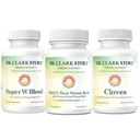 Dr. Clark Store Intistine Support & Cleanse Kit - freeze- szárított zöld fekete dió Hull, Wormwood, és Cloves- segít fenntartani Optimum Intestinal funkció