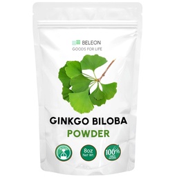 Ginkgo Biloba Powder 8 oz - Tiszta természetes kiegészítés, Brain Support, Mentális éberség, Filler Free