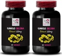 Natürliche Ginkgo biloba - Ginkgo BILOBA Extrakt - pflanzliche Antioxidantien Ergänzung, Pflanzenextrakt Wellness, Ginkgo biloba Dosierung, Botanische Antioxidantien Unterstützung, Ginkgo biloba Vorteile 2 Flaschen 120 Caps
