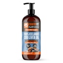 Wild Catched Pure Cod máj olaj 16oz Magas Omega 3 1150mg / tsp, legmagasabb tisztaságú, magas EPA / DHA, A-vitamin & D - csökkenti a viszketés, egészséges bőr és kabát, mobilitás, BPA- mentes, Pump incl.