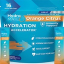 Hydromate Electrolytes Powder with Low Sugar - 16 Instant Hydration Packets with Vitamin C Orange to Boost Energy - Low Sugar Electrolytes Power Packets to Support Hydration for Fast Party Recovery
