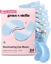 grace & stella Award Winning Under Eye Mask Reduce Dark Circles, Puffy Eyes, Undereye Bags, Wrinkles, Gel Under Eye Patches, Születésnapi ajándékok nőknek - Vegan Cruelty- Free Self Care (24 Pairs, Blue)