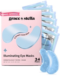 grace & stella Award Winning Under Eye Mask Reduce Dark Circles, Puffy Eyes, Undereye Bags, Wrinkles, Gel Under Eye Patches, Születésnapi ajándékok nőknek - Vegan Cruelty- Free Self Care (24 Pairs, Blue)