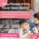 KINDNATURE Kálium & Magnézium Gumiumok Felnőttek és Gyerekek számára - Kálium kiegészítés 500mg & 1000mg Magnézium Citrát & 400mg Magnézium Glicinát Rágógumi